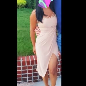 Midi dress pink / side slit